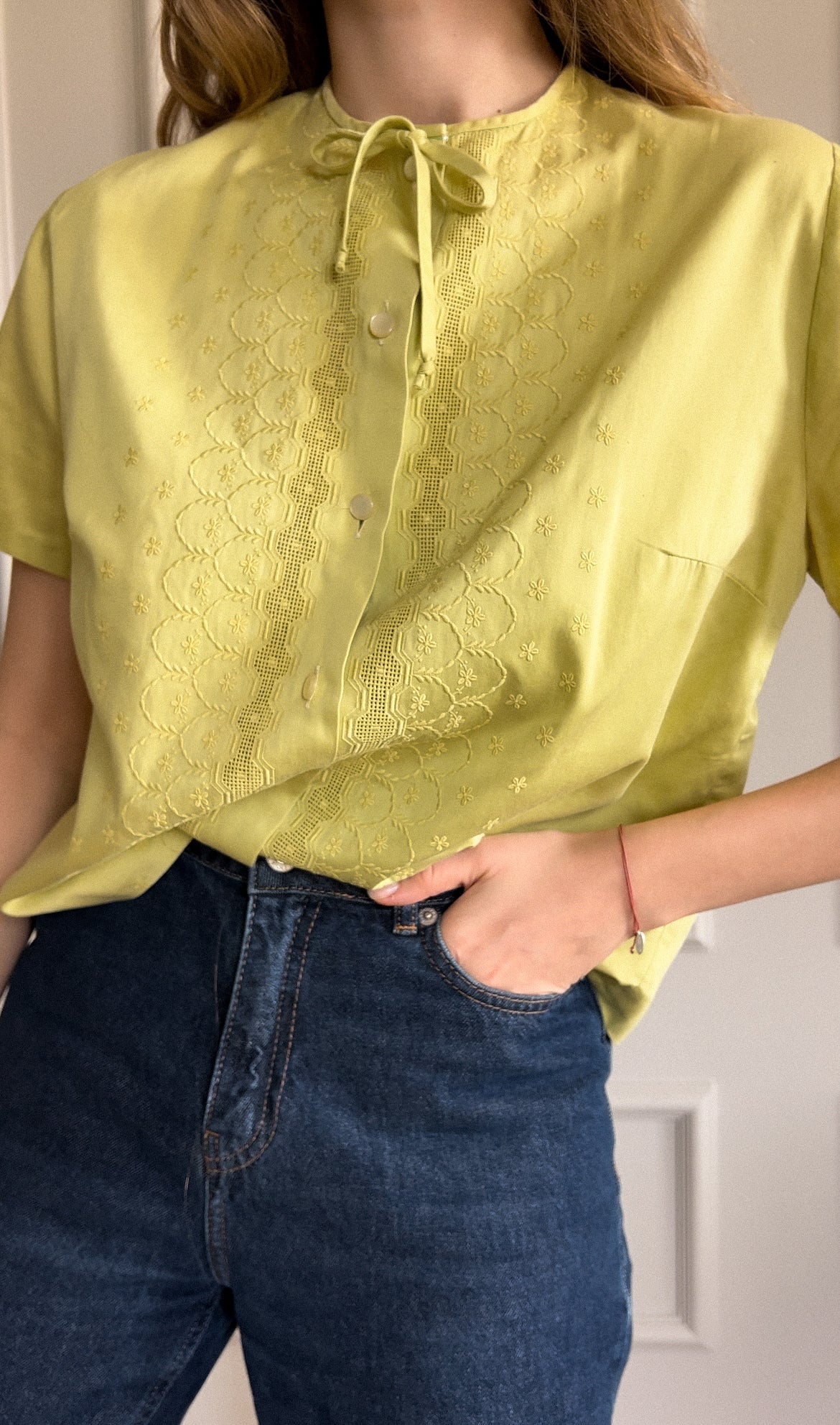 Vintage koszula z haftem | XS/M
