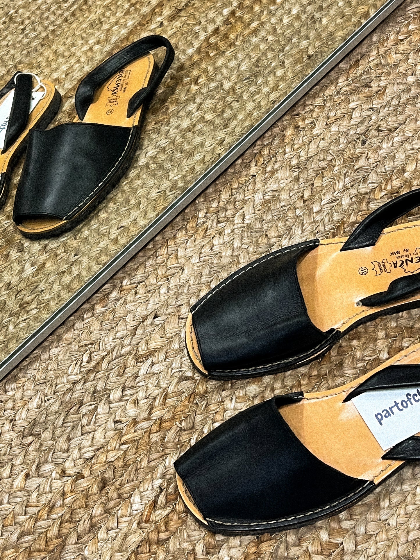Czarne sandały Avarcas 41/41 | skóra naturalna | unisex