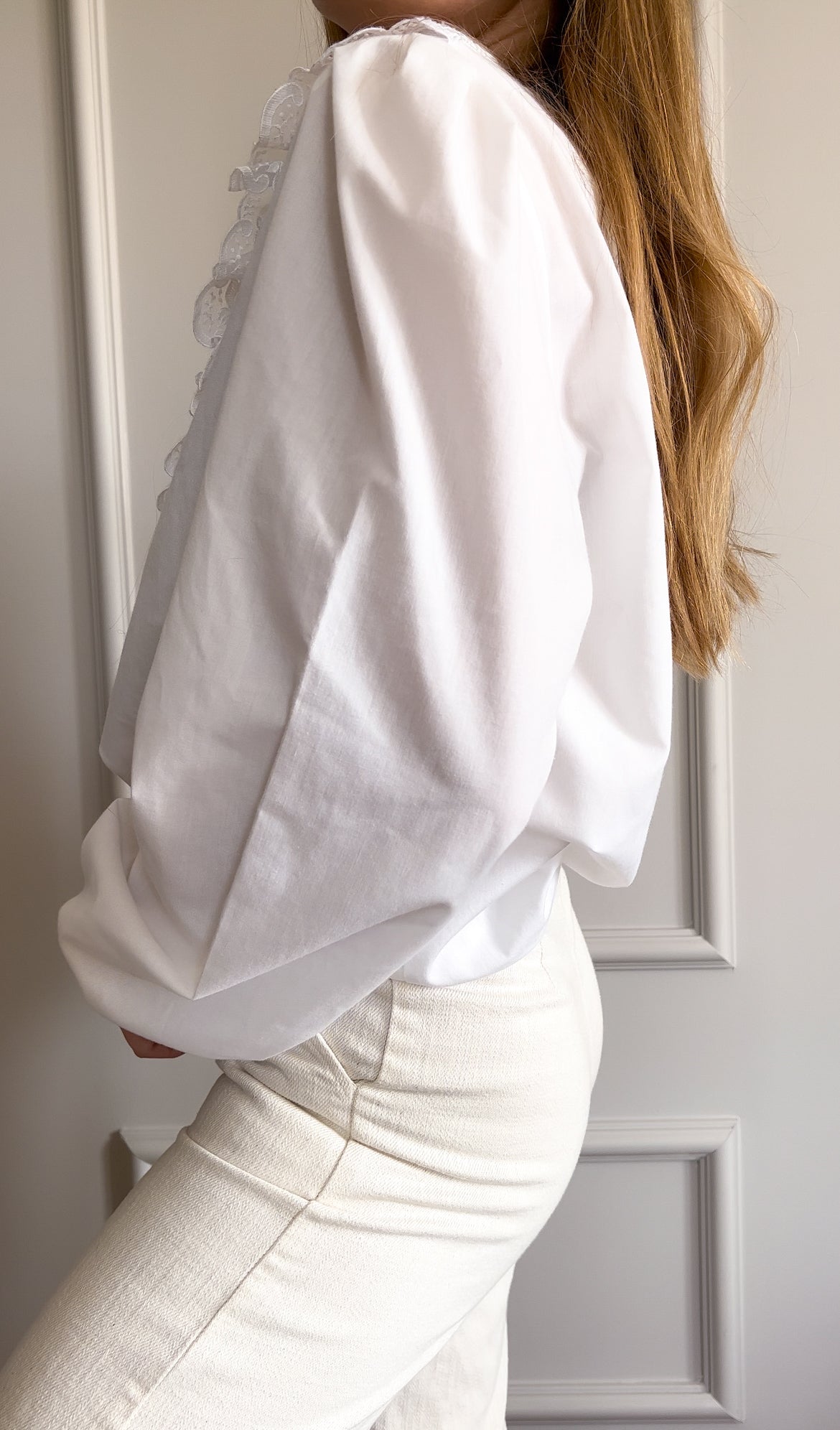 Biała bluzka z koronką – lata 70/80 | M/L