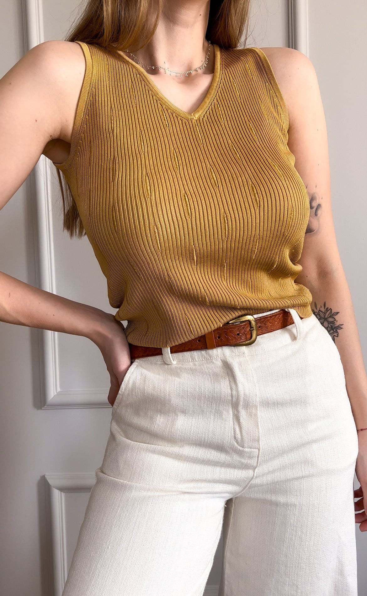 Vintage top bez rękawów | XS/M