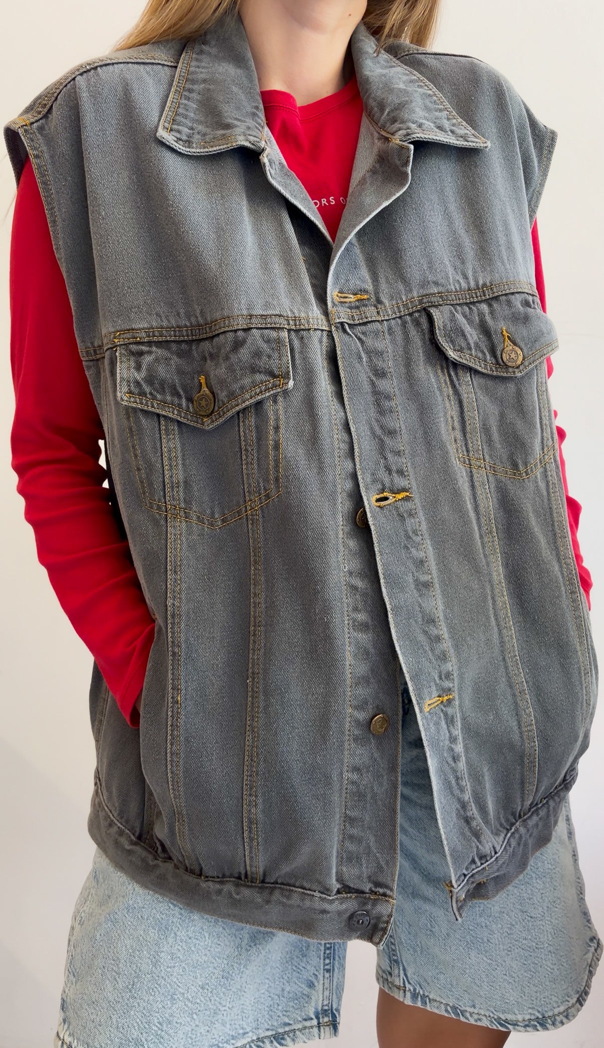 Oversize szara kbazmielka z dżinsu unisex