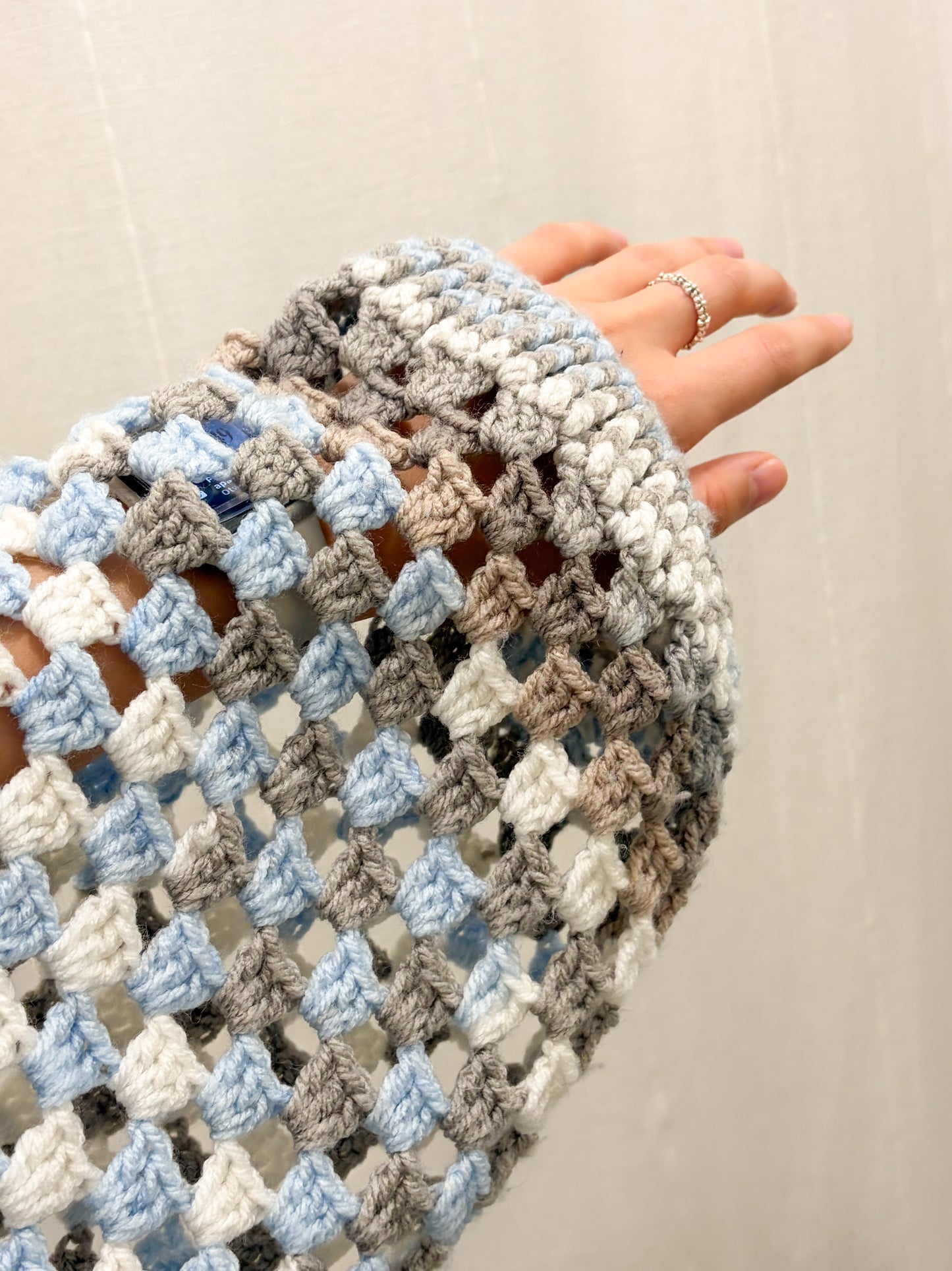 Dzianinowy sweter patchwork oversize | ONE SIZE