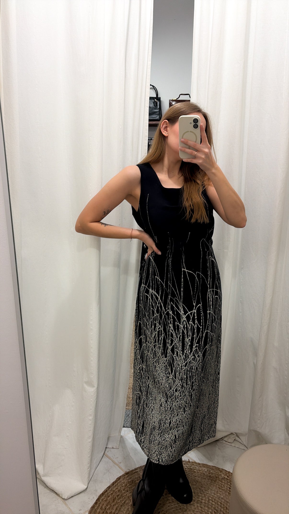 Sukienka vintage maxi ze 100% wiskozyi | XL/XXL