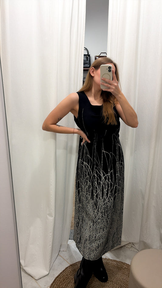 Sukienka vintage maxi ze 100% wiskozyi | XL/XXL