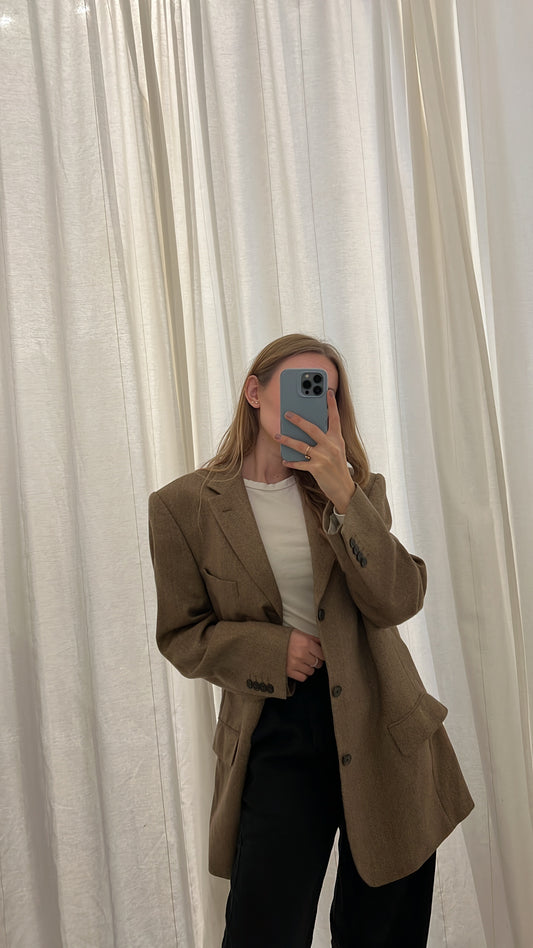 Marynarka oversize w jodełkę | Wełna | Kaszmir
