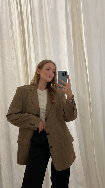 Marynarka oversize w jodełkę | Wełna | Kaszmir