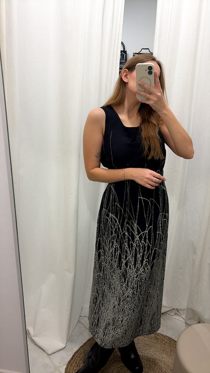 Sukienka vintage maxi ze 100% wiskozyi | XL/XXL