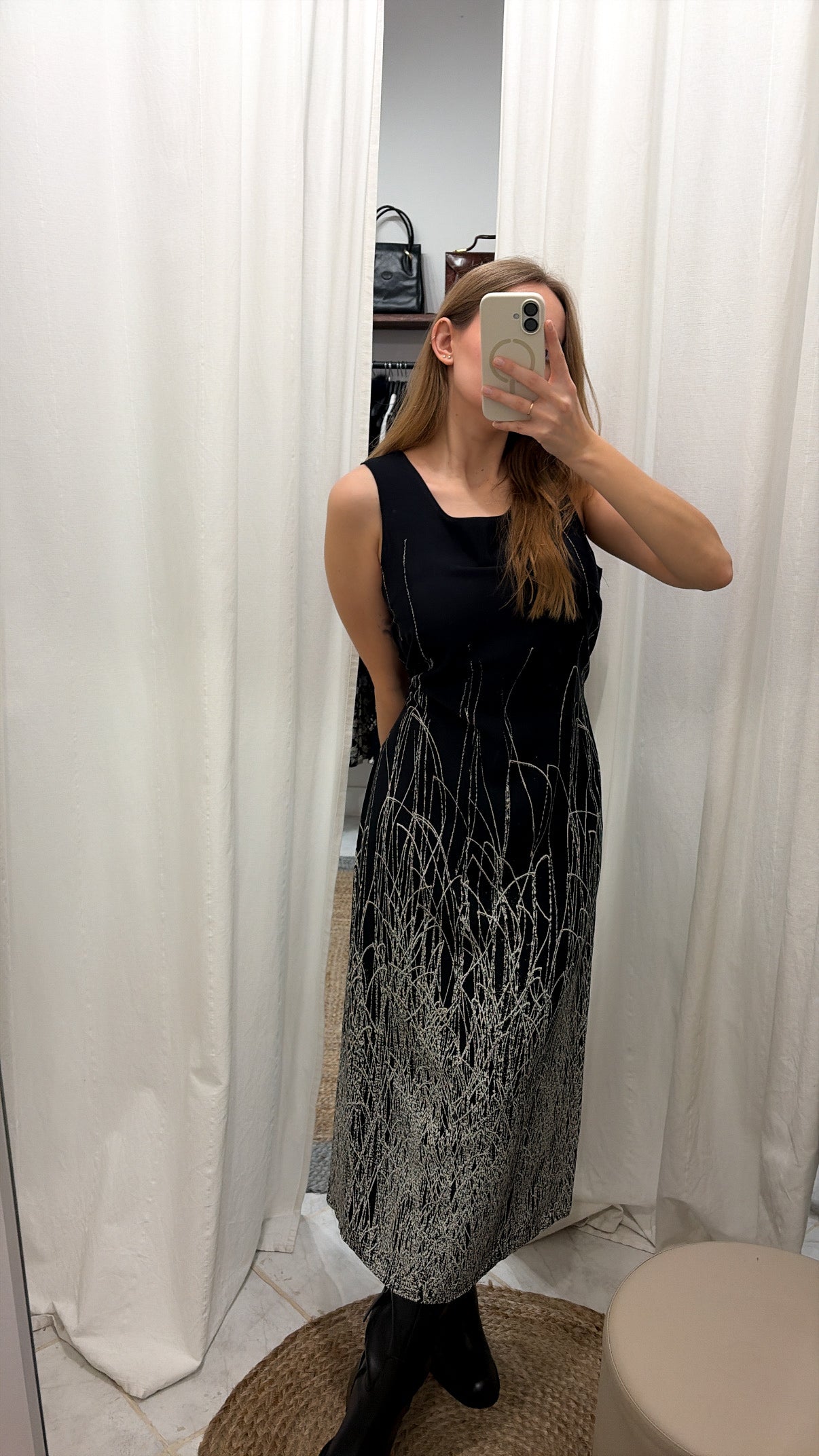 Sukienka vintage maxi ze 100% wiskozyi | XL/XXL