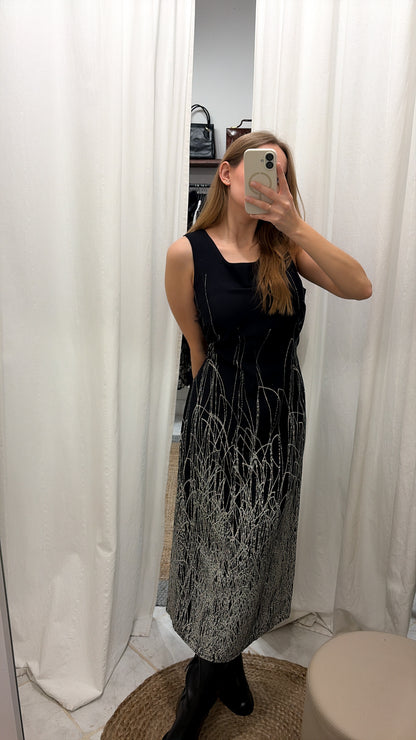 Sukienka vintage maxi ze 100% wiskozyi | XL/XXL