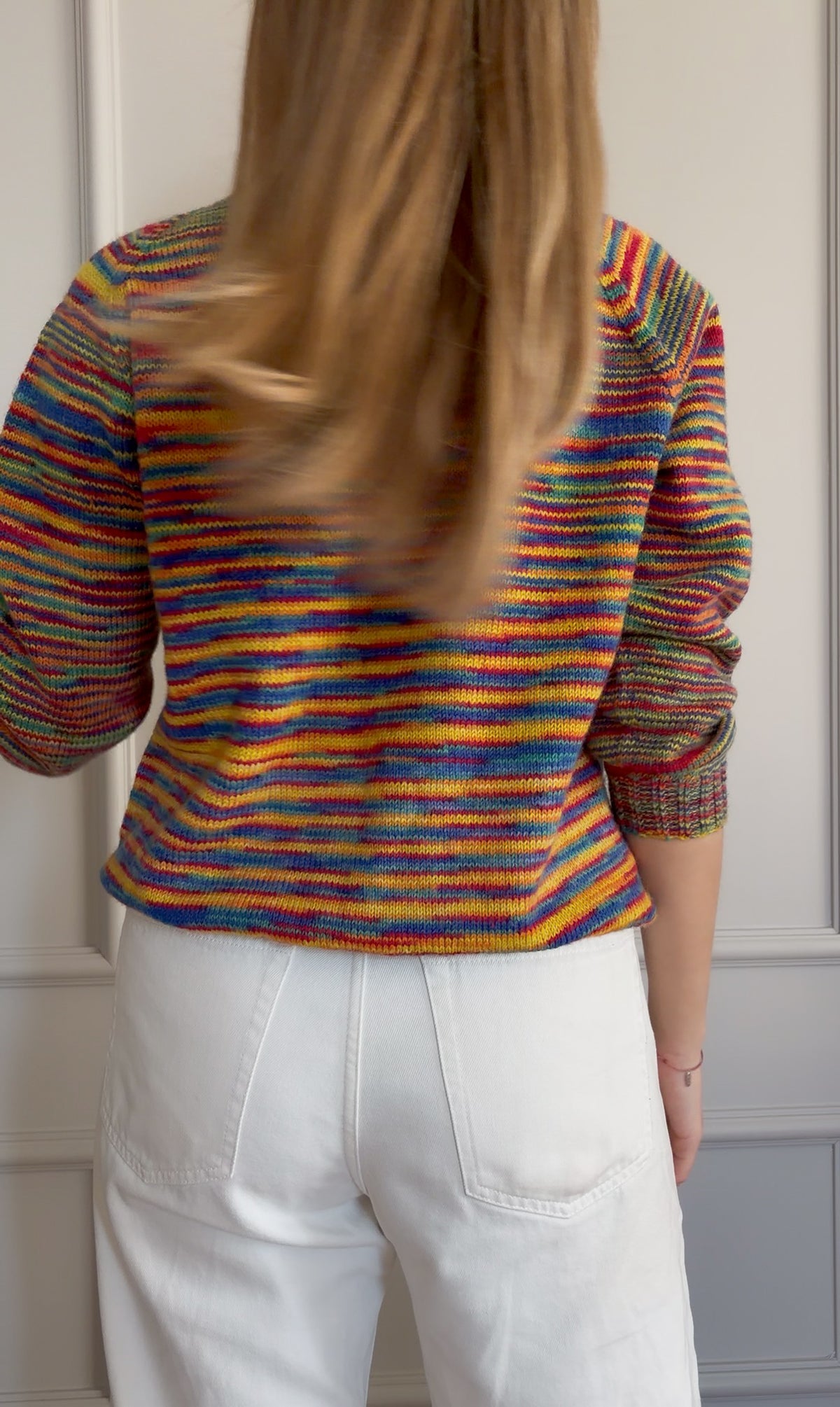 Wełniany kolorowy sweter XS/M