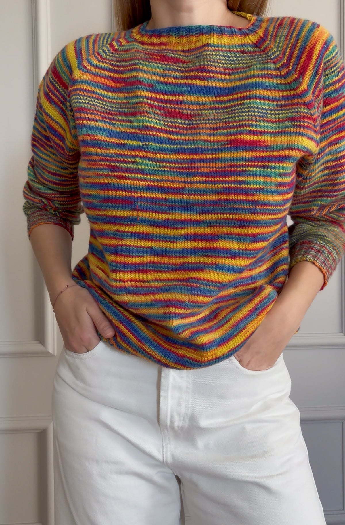 Wełniany kolorowy sweter XS/M