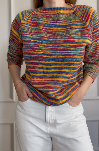 Wełniany kolorowy sweter XS/M
