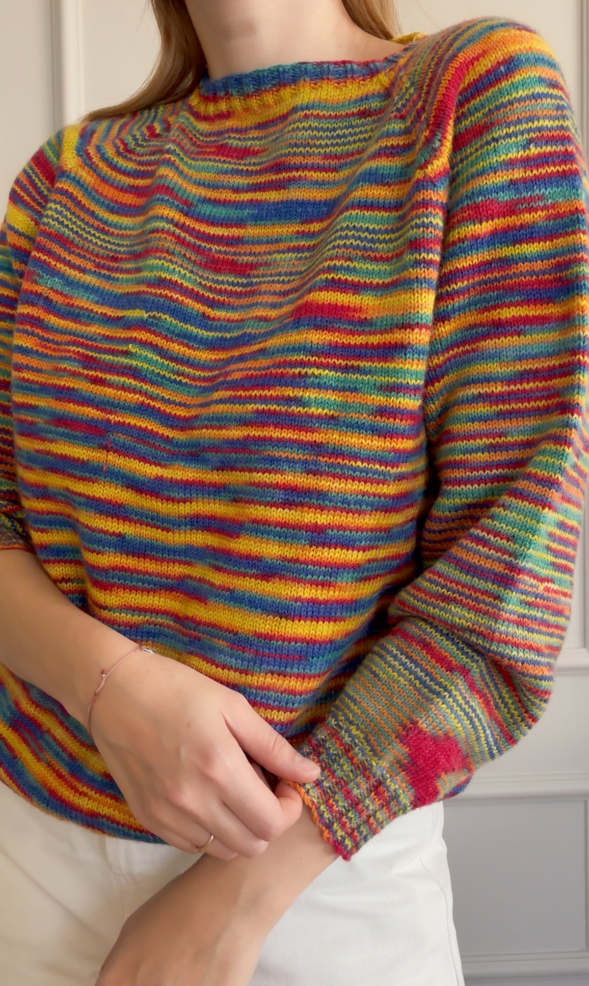 Wełniany kolorowy sweter XS/M