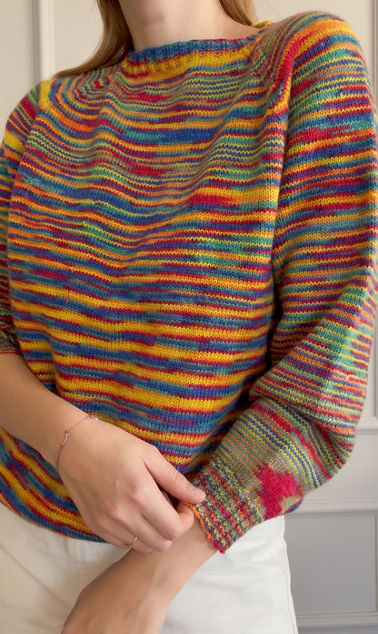 Wełniany kolorowy sweter XS/M