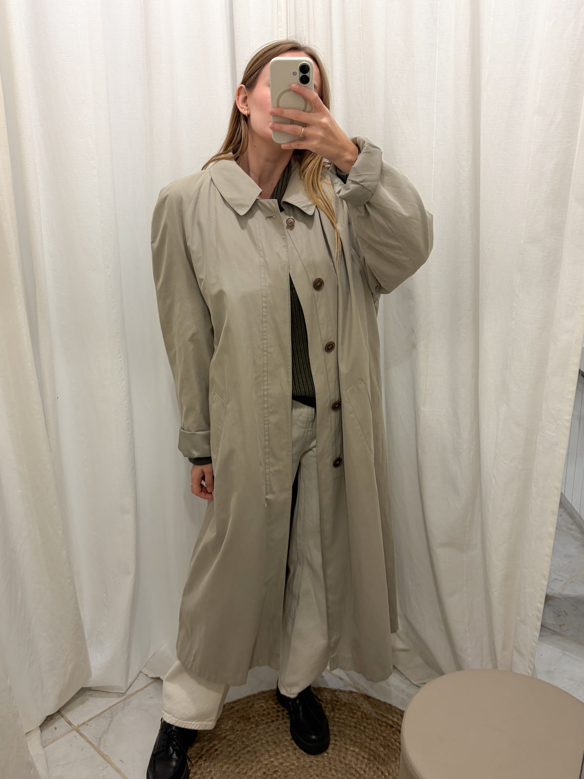 BUGATTI Trencz oversize unisex w oliwkowym beżu