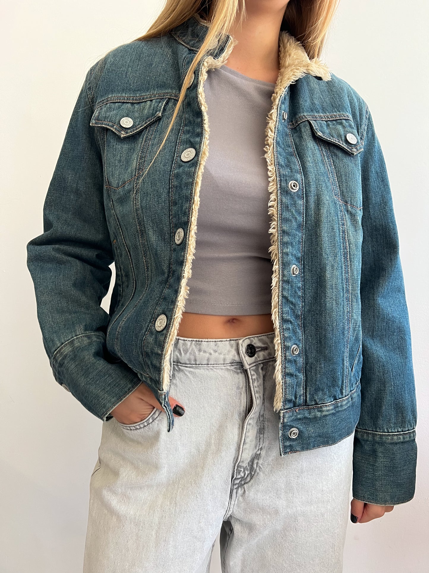 Denim kurtka z futerkiem | GAP | XS\S