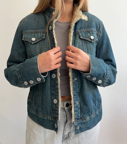 Denim kurtka z futerkiem | GAP | XS\S
