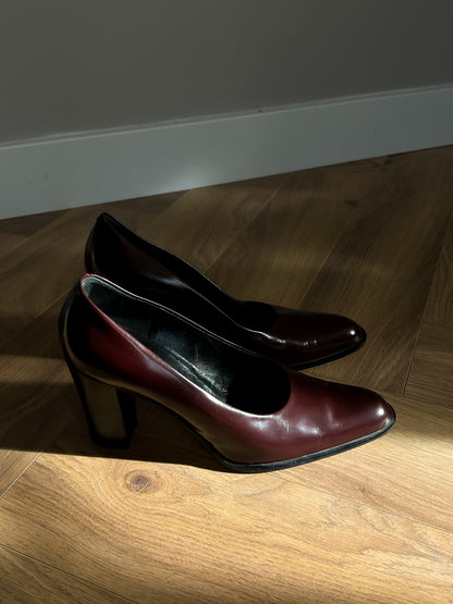 CAPARRINI Firenze burgundowe czółenka na obcasie | 40