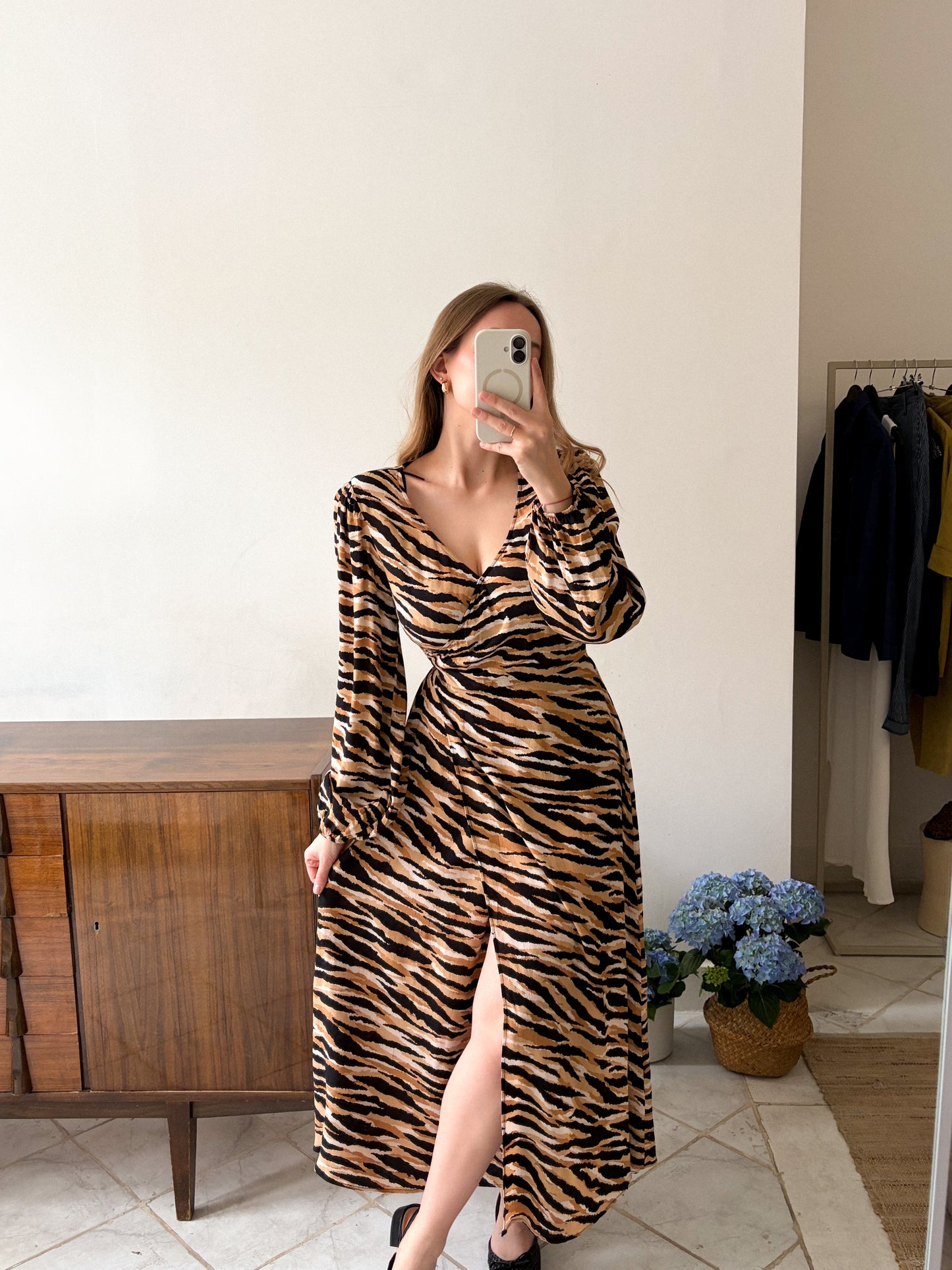 Sukienka maxi w zwierzęcy print | S-M