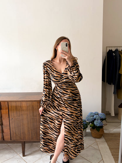 Sukienka maxi w zwierzęcy print | S-M