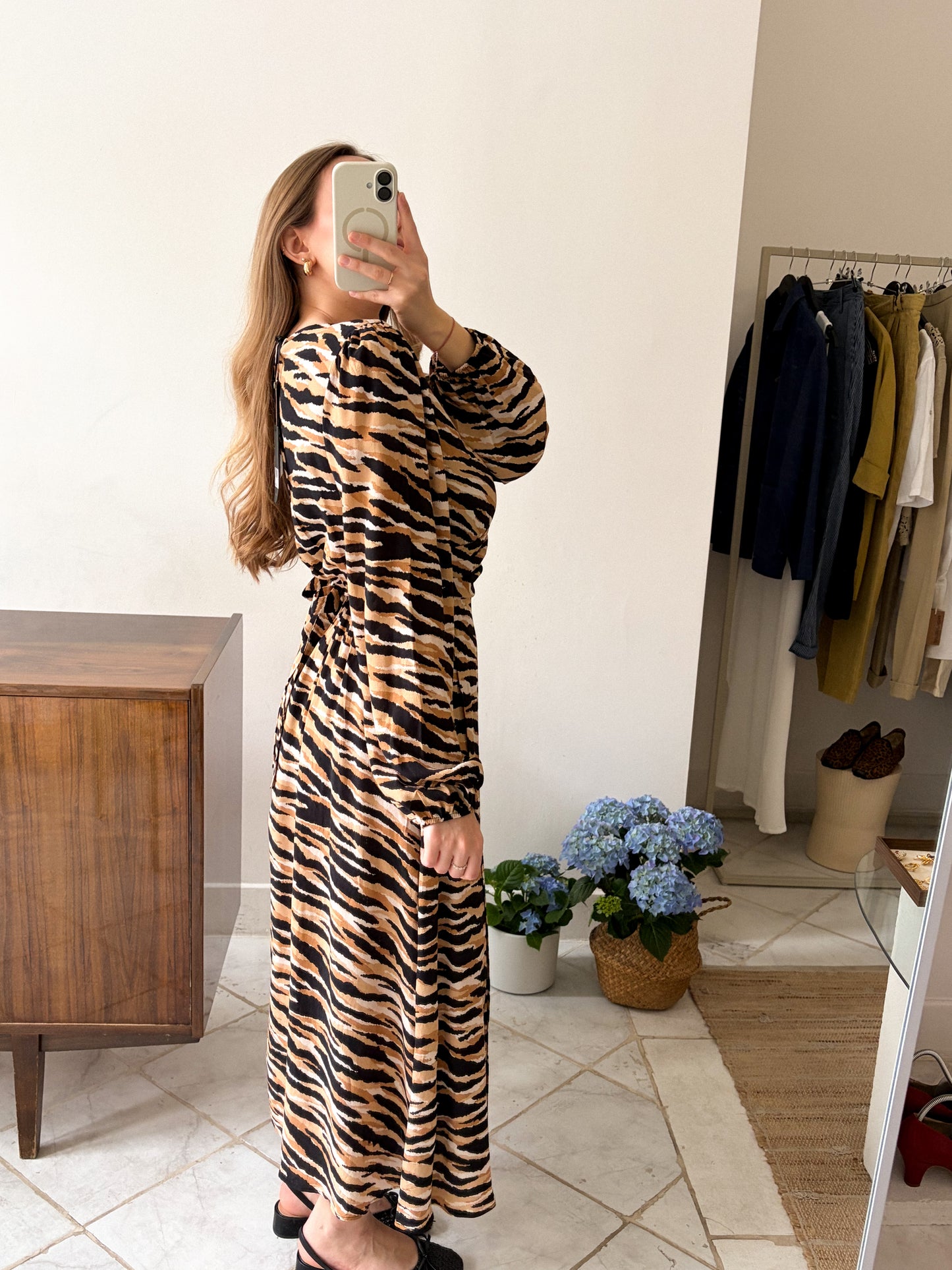 Sukienka maxi w zwierzęcy print | S-M