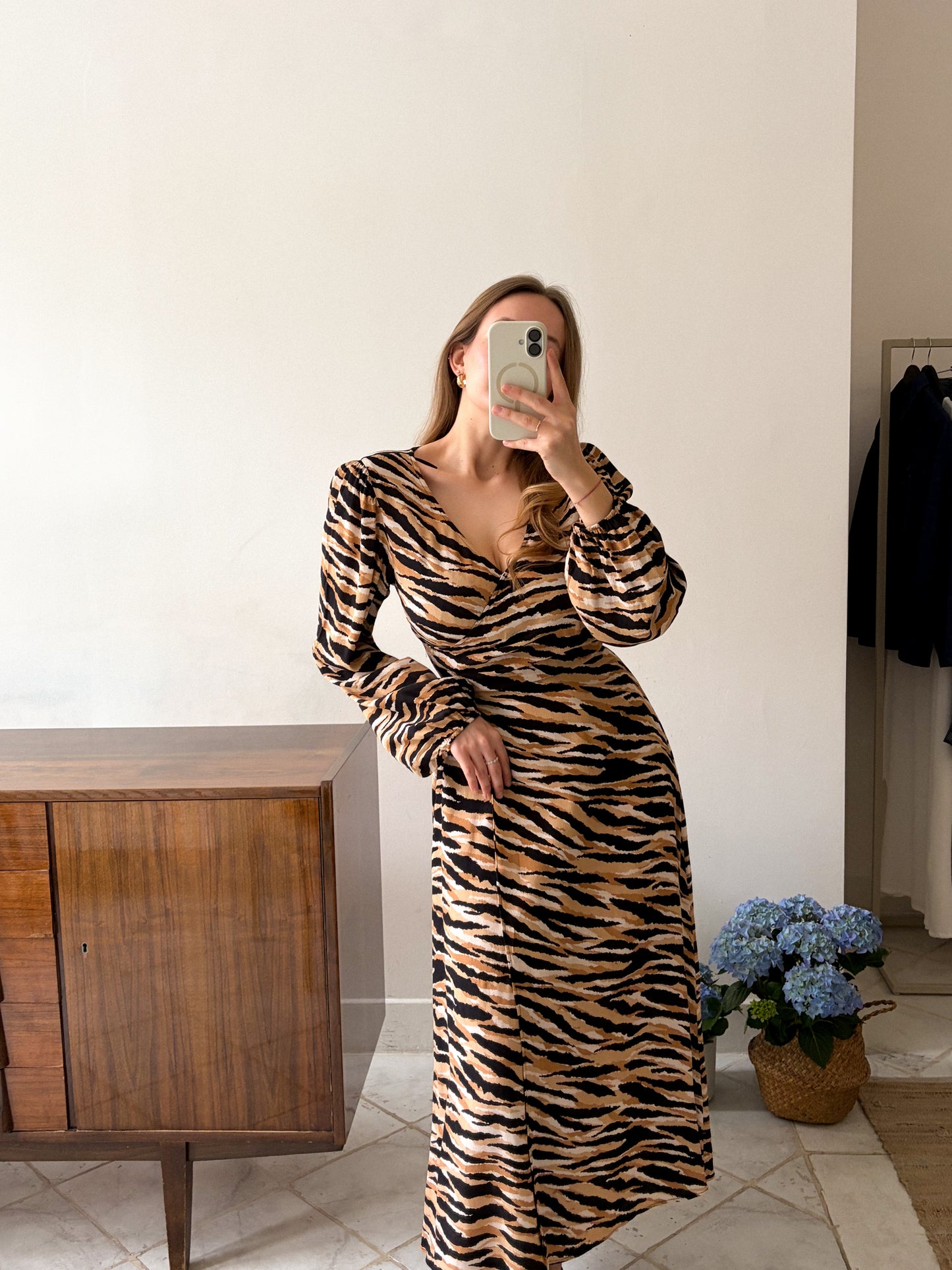 Sukienka maxi w zwierzęcy print | S-M