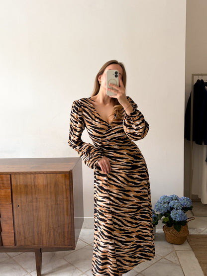 Sukienka maxi w zwierzęcy print | S-M