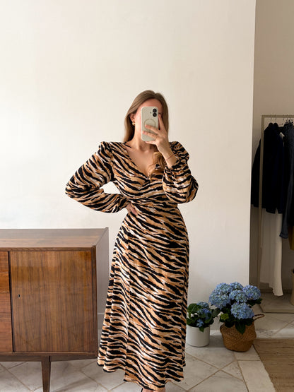 Sukienka maxi w zwierzęcy print | S-M