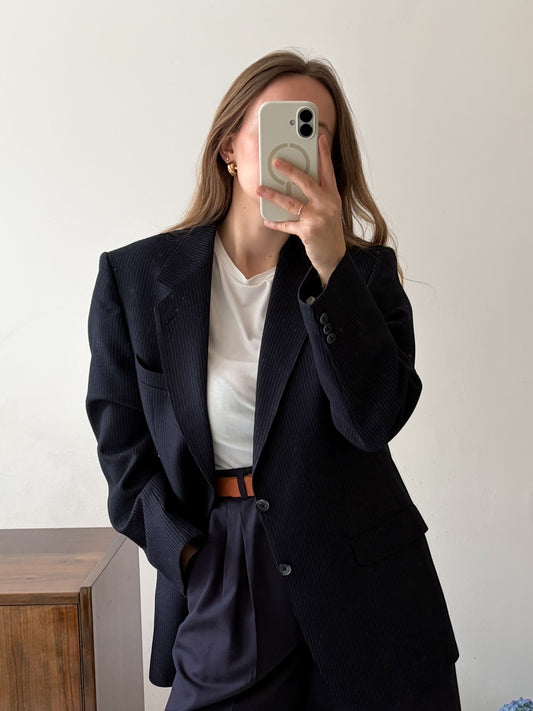 Wełniana marynarka w prążek | Woolmark | M-L