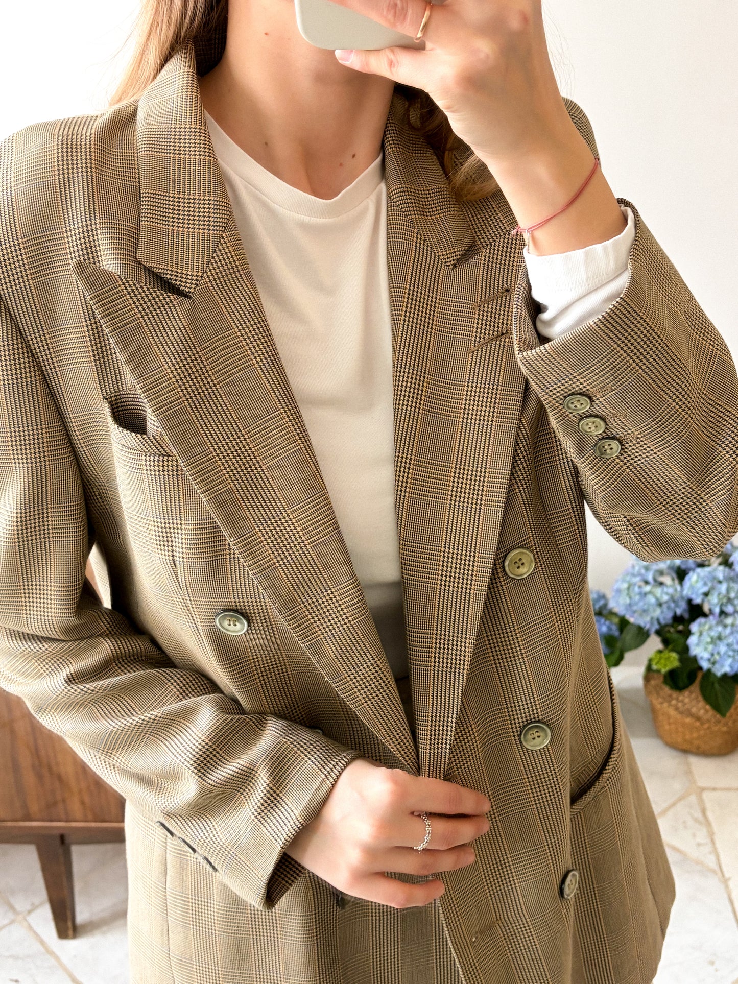 Dwurzędowa marynarka w kratkę | M