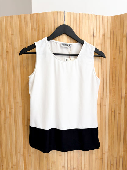 Czarno biały casual top XS-S