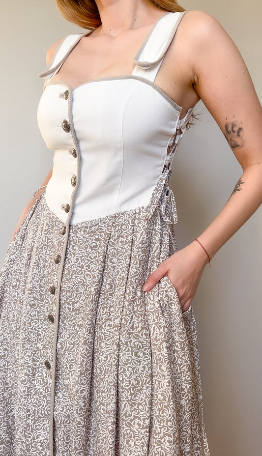 Bawarska sukienka vintage w stylu lat 80/90 | M/L