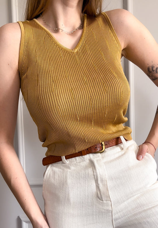 Vintage top bez rękawów | XS/M