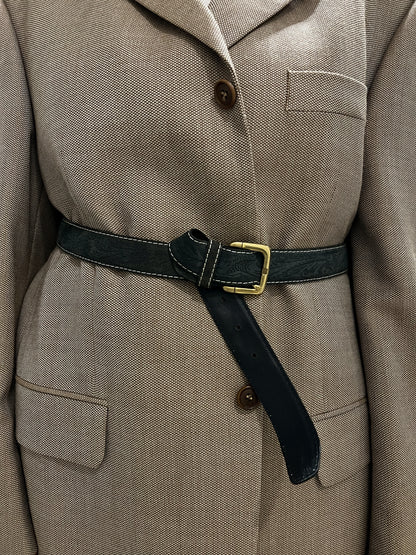 Zamszowy miękki pasek z tłoczeniem | skóra naturalna | large