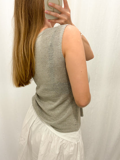 Sweterkowy top z naturalnymi muszelkami L-XL