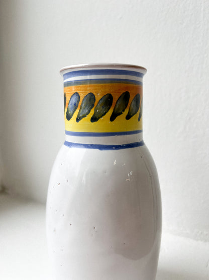 Ręcznie malowana ceramiczna butelka na oliwę