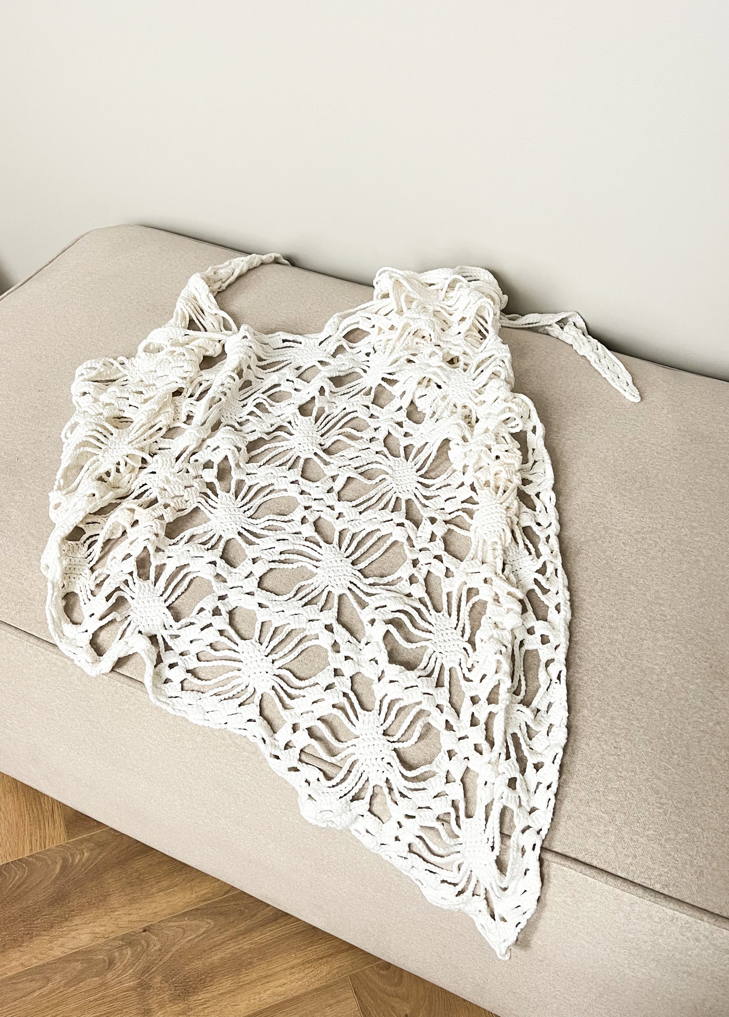 Ręcznie wykonana bawełniana chusta