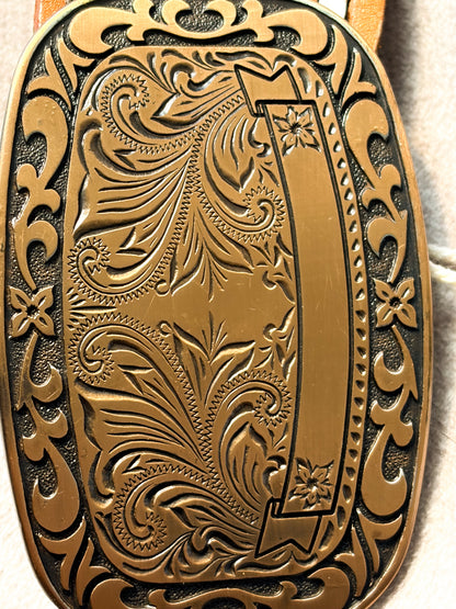Pasek vintage w stylu western ze skóry naturalnej | LARGE