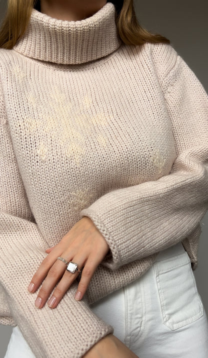 Zimowy sweter z wełną | S/L | Woolmark