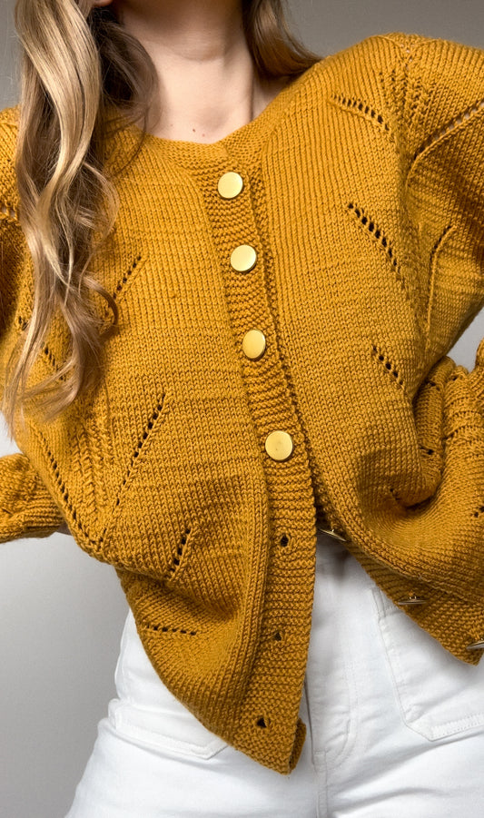 Ażurowy sweter hand madę | M/XL