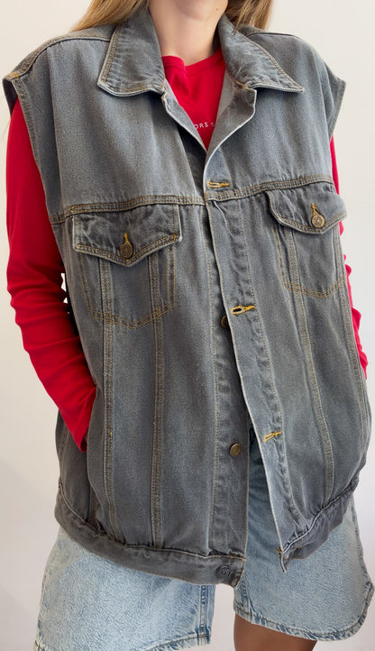 Oversize szara kbazmielka z dżinsu unisex