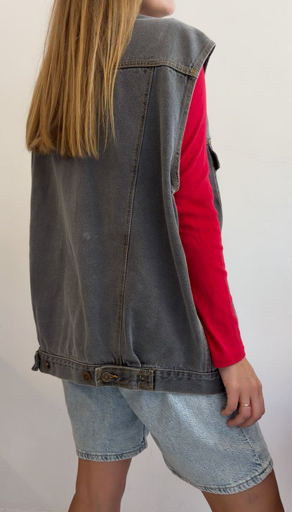 Oversize szara kbazmielka z dżinsu unisex