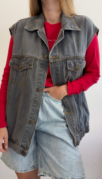 Oversize szara kbazmielka z dżinsu unisex
