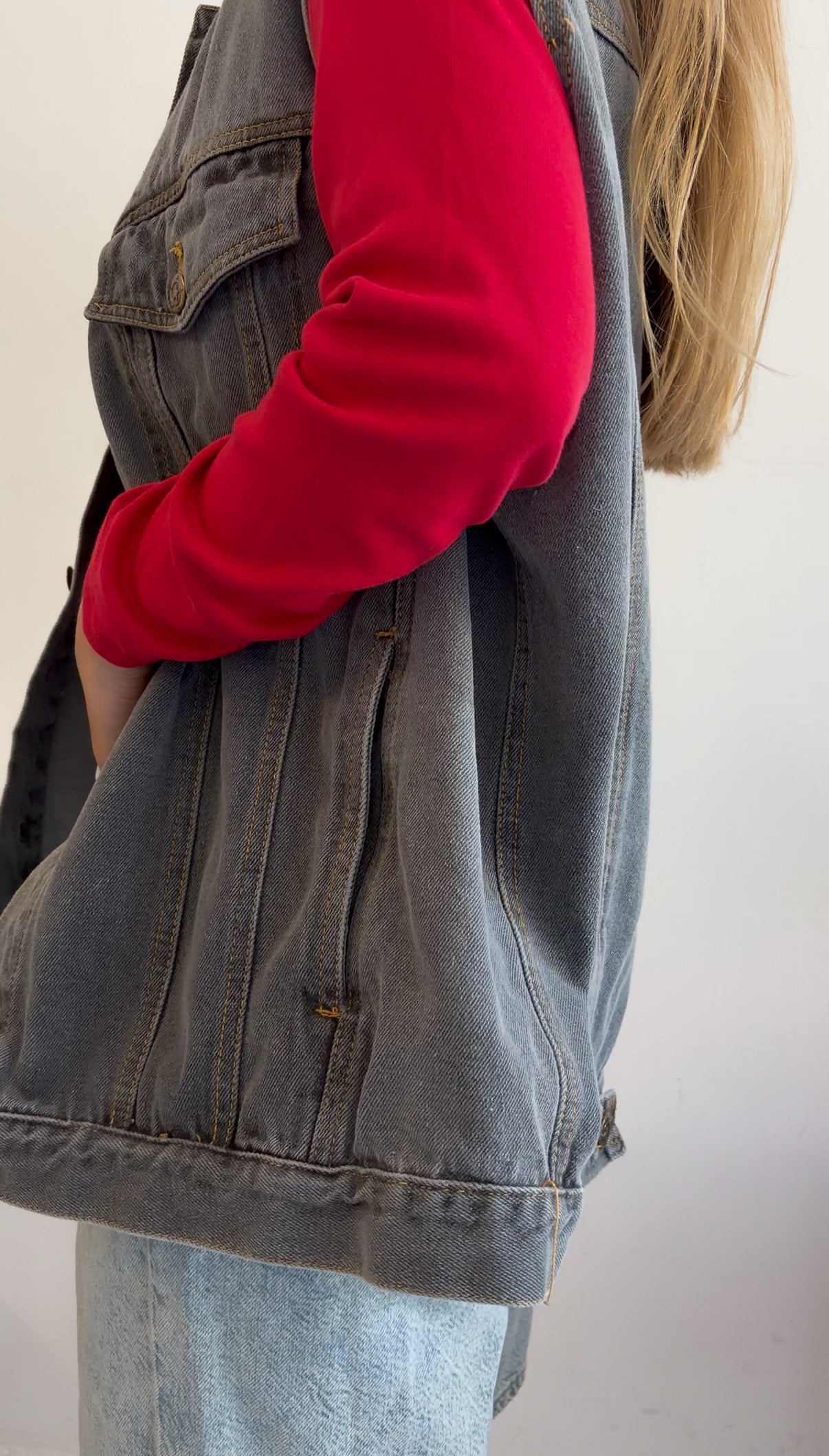 Oversize szara kbazmielka z dżinsu unisex
