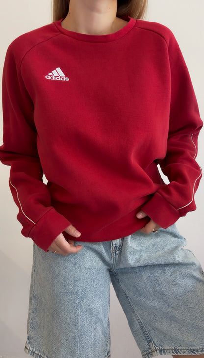 Czerwona bluza Adidas unisex S-M