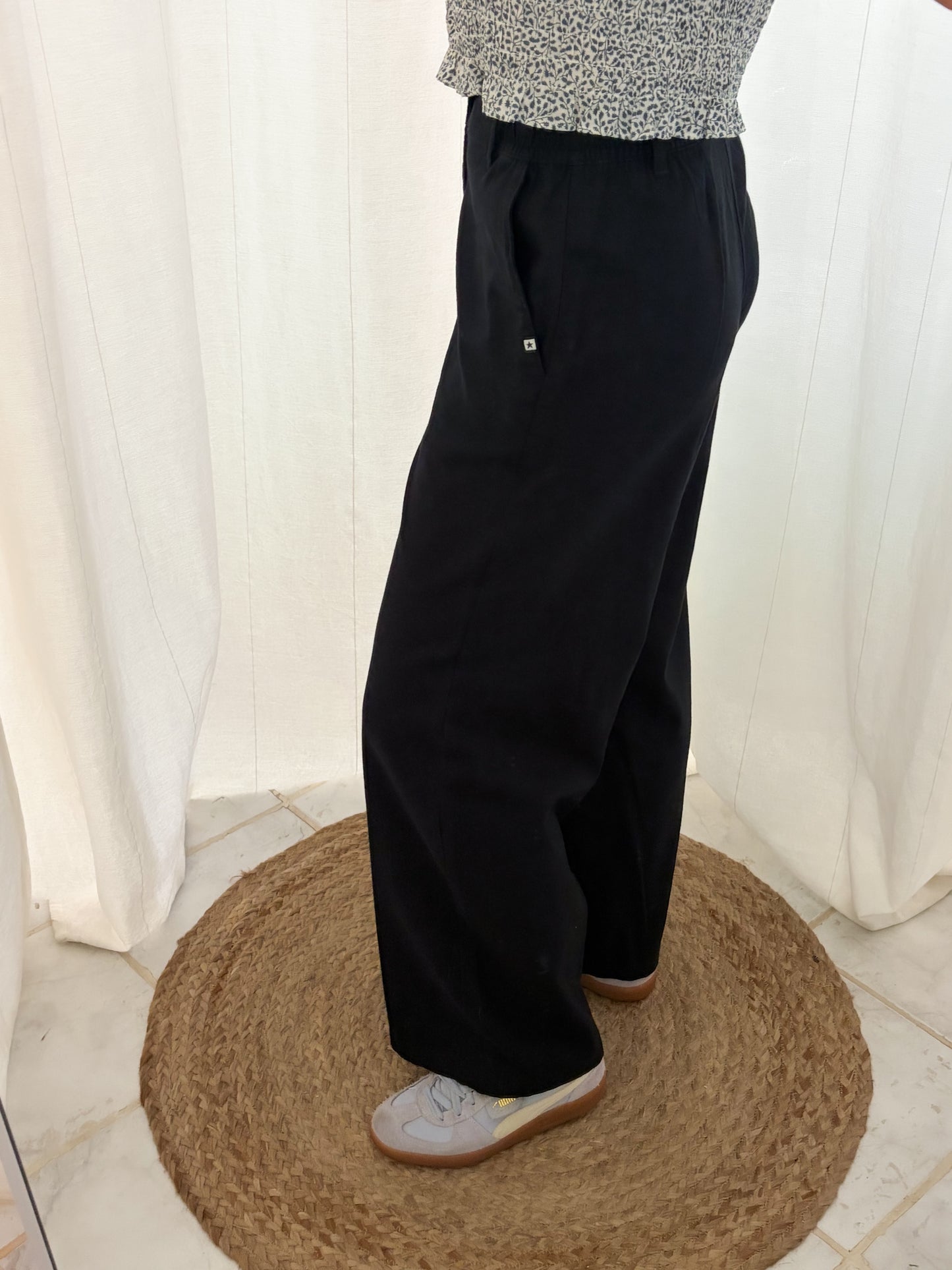 Szerokie spodnie z lnem | Wide Leg | S-M