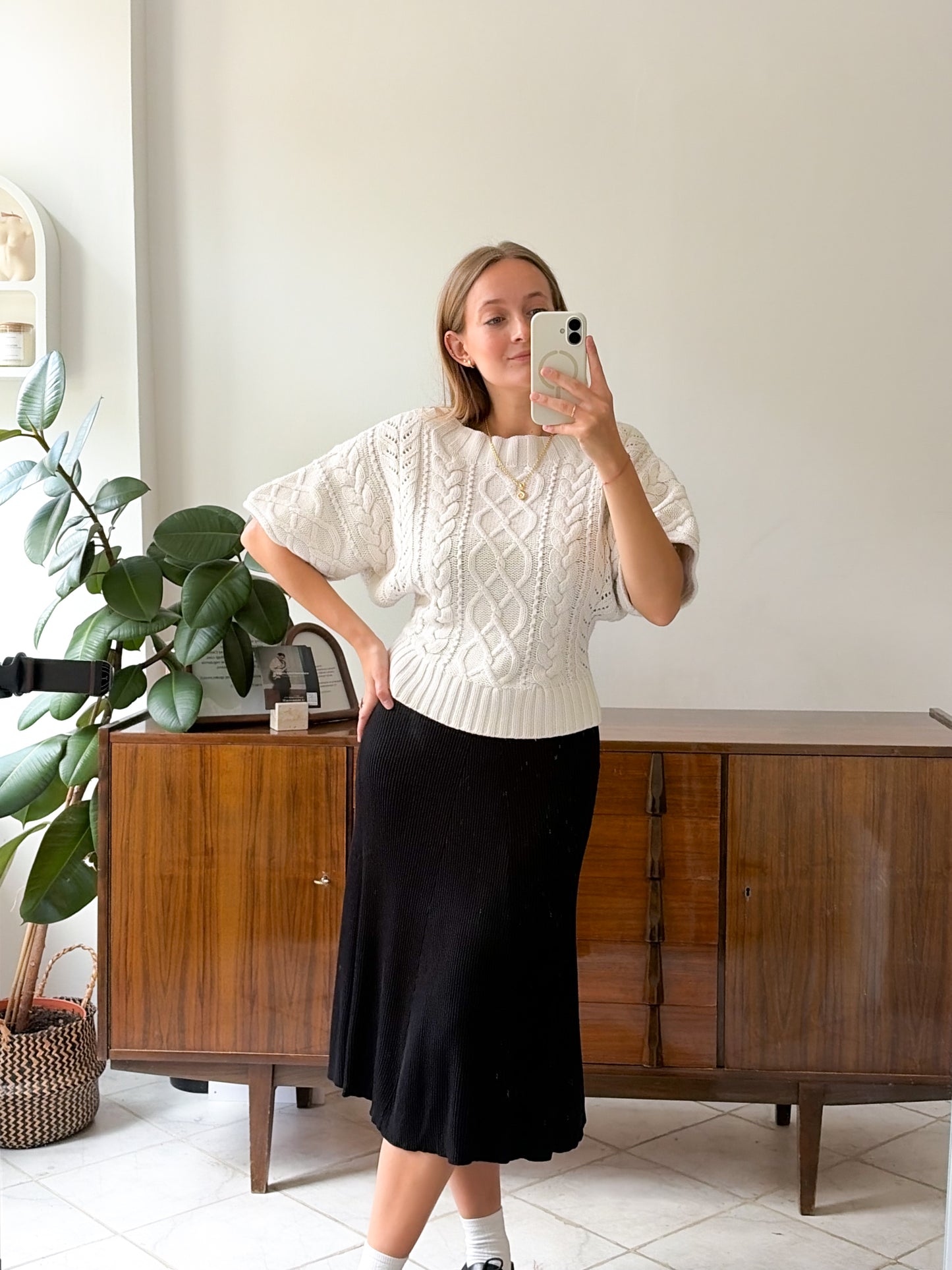 Taliowany sweter o kroju nietoperza XS-S