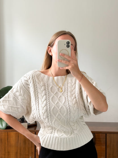 Taliowany sweter o kroju nietoperza XS-S
