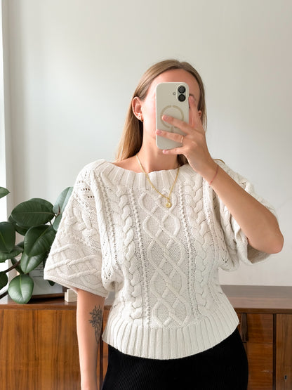 Taliowany sweter o kroju nietoperza XS-S