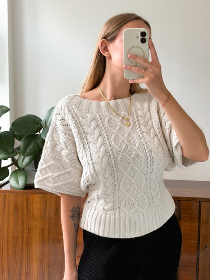 Taliowany sweter o kroju nietoperza XS-S